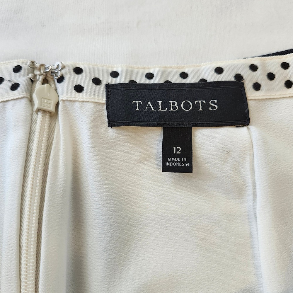 Talbots Black & White Buffalo Check Pencil Skirt Knee Length Women's sz 12 - Picture 3 of 4